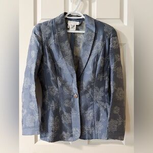 Vtg 80s Escada Margaretha Ley Striped Blazer Metallic 36 Luxury Designer